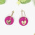 Mini Heart Charm Polymer Clay Hoops