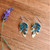Copper and Brass Fern Drop Earrings