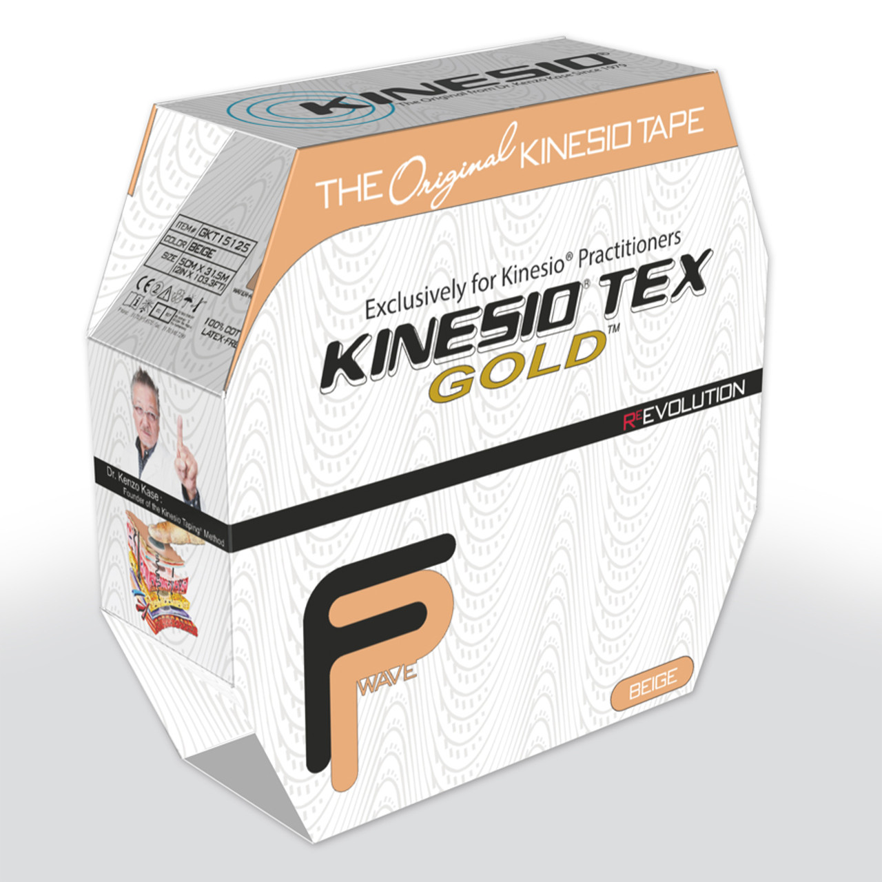 Kinesio Tex Gold Tape FP BEIGE W/R BULK Roll, 2