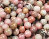 8mm Mongolian Rhodonite Smooth Round Beads