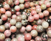 10mm Mongolian Rhodonite Smooth Round Beads