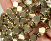 7.5mm Pyrite/Brass Color Hematite Faceted Square Beads