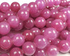 10mm Magenta Pink Jade Smooth Round Beads