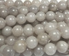 10mm Solid Gray Jade Smooth Round Beads