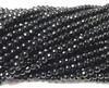 4mm Black Jade Faceted Round Beads