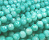 8mm Medium Turquoise Jade Faceted Round Beads