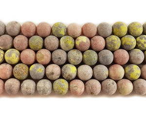 10mm Plum Flower Jasper Matte Round Beads