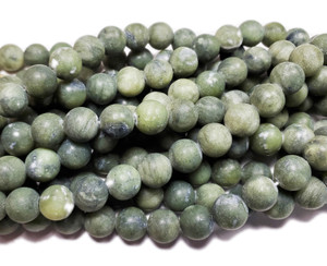 10mm 15.5 Inches Taiwan Green Jade Matte Round Beads 10mm 15.5 Inches Taiwan Green Jade Matte Round Beads