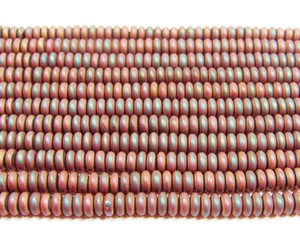 2x4mm Hematite Dusty Red Matte Rondelle Beads 2x4mm Hematite Dusty Red Matte Rondelle Beads