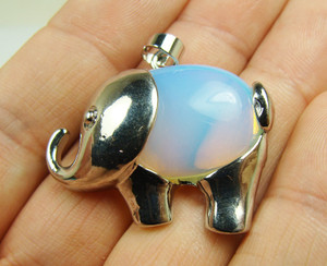 28x35mm Opalite Large Elephant Pendant 28x35mm Opalite Large Elephant Pendant