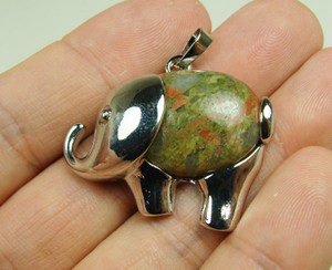 20x27mm Unakite Small Elephant Pendant 20x27mm Unakite Small Elephant Pendant