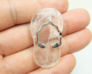 22x42mm Clear Crystal Large Slipper Pendant 22x42mm Clear Crystal Large Slipper Pendant