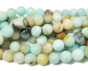 10mm Amazonite Half-Matte Round Beads