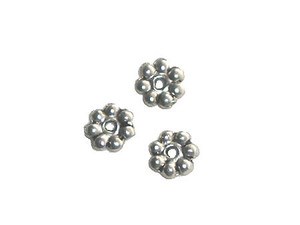 6mm Pack Of 100 Pieces Bali Style Pewter Daisy Flat Discs