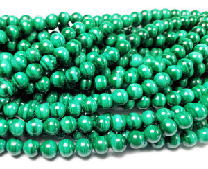 6 - 6 5mm 15.5 Inches High Quality Malachite Round Beads 6 - 6 5mm 15.5 Inches High Quality Malachite Round Beads