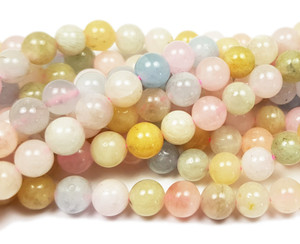 6mm 15.5 Inches Morganite Multi Stone Round Beads 6mm 15.5 Inches Morganite Multi Stone Round Beads