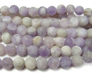 8mm Lavender Amethyst Matte Round Beads 8mm Lavender Amethyst Matte Round Beads