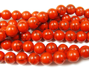 Red howlite round with matrix Red howlite round with matrix