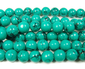 Green turquoise howlite round with matrix Green turquoise howlite round with matrix