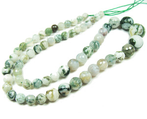 6-14mm Tree Agate Faceted Graduated Round Beads 6-14mm Tree Agate Faceted Graduated Round Beads