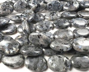 18x25mm Dark Labradorite Oval Beads