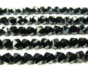 8mm 15.5 Inches Black Shiny Diamond-Cut Glass Beads 8mm 15.5 Inches Black Shiny Diamond-Cut Glass Beads