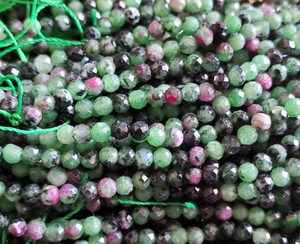 3mm Finely Cut Ruby Zoisite Round Beads 3mm Finely Cut Ruby Zoisite Round Beads
