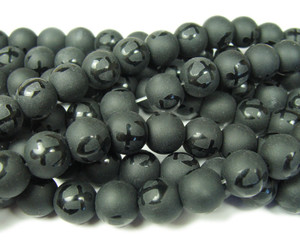 8mm 15.5 Inches Black Matte Tibetan Style Anchor Beads 8mm 15.5 Inches Black Matte Tibetan Style Anchor Beads