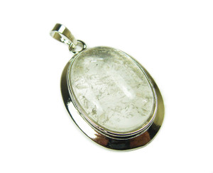 25x30mm Crystal Quartz Oval Pendant With Bail 25x30mm Crystal Quartz Oval Pendant With Bail