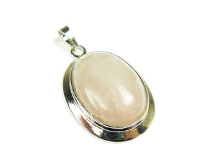 25x30mm Rose Quartz Oval Pendant With Bail 25x30mm Rose Quartz Oval Pendant With Bail