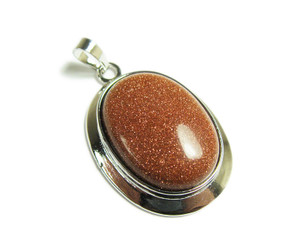 25x30mm Goldstone Oval Pendant With Bail 25x30mm Goldstone Oval Pendant With Bail