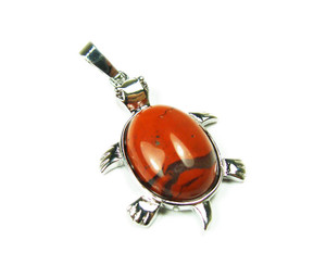 22x30mm Red Jasper Small Turtle Oval Pendant 22x30mm Red Jasper Small Turtle Oval Pendant