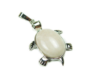 22x30mm Rose Quartz Small Turtle Oval Pendant 22x30mm Rose Quartz Small Turtle Oval Pendant