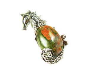 18x33mm Unakite Sea Horse Pendant 18x33mm Unakite Sea Horse Pendant