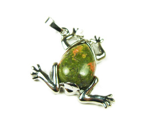 25x35mm Unakite Frog Pendant 25x35mm Unakite Frog Pendant