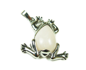 25x35mm Rose Quarzt Frog Pendant 25x35mm Rose Quarzt Frog Pendant