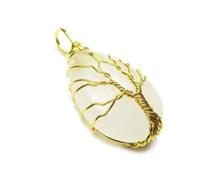 25x35mm Gold Wired Clear Crystal Teardrop Pendant 25x35mm Gold Wired Clear Crystal Teardrop Pendant