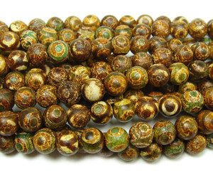 14mm Antiqued Brown Tibetan Style Third Eye Beads 14mm Antiqued Brown Tibetan Style Third Eye Beads