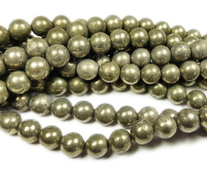 10mm Natural Pyrite Smooth Round Beads 10mm Natural Pyrite Smooth Round Beads