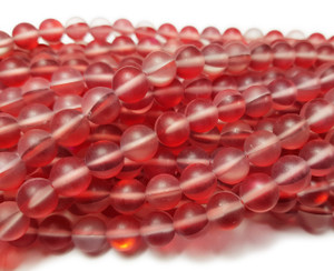 12mm Scarlet Red Moonlight Crystal Matte Round Beads 12mm Scarlet Red Moonlight Crystal Matte Round Beads