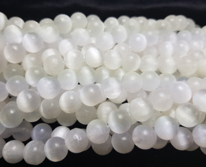 6mm Selenite Crystal Smooth Round Beads 15 Inch Strand 6mm Selenite Crystal Smooth Round Beads 15 Inch Strand