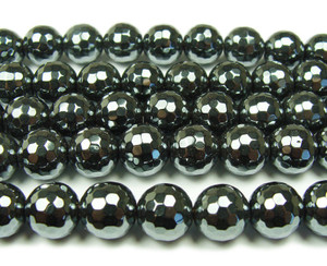 10mm Iron Gray Hematite Faceted Round Beads 10mm Iron Gray Hematite Faceted Round Beads