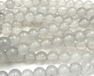 6mm Smoke Jade Smooth Round Beads