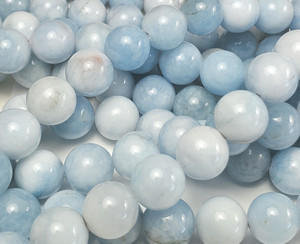 10mm Light Aqua Jade Smooth Round Beads