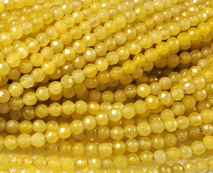 4mm Gold Jade Faceted Round Beads 4mm Gold Jade Faceted Round Beads