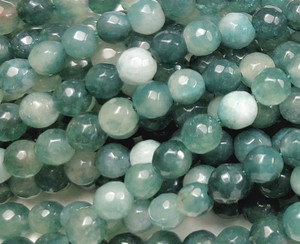 6mm Moss Jade Faceted Round Beads 6mm Moss Jade Faceted Round Beads