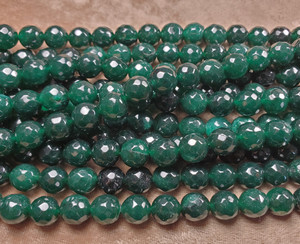 10mm Dark Sea Green Jade Faceted Round Beads 10mm Dark Sea Green Jade Faceted Round Beads