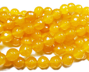 11mm Honey Jade Faceted Round Beads 11mm Honey Jade Faceted Round Beads