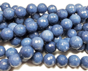 11mm Teal Jade Faceted Round Beads 11mm Teal Jade Faceted Round Beads