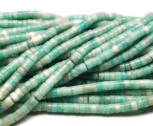 2x4mm Amazonite Smooth Heishi Beads 2x4mm Amazonite Smooth Heishi Beads
